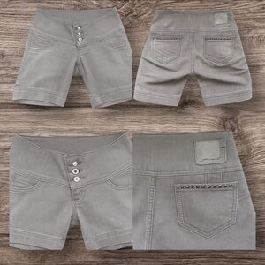 🔥 SAWARY Brazilian Shaping Denim Shorts High-Rise Sculpting Fit – Gray Estimated